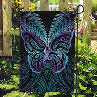 Suicide Prevention New Zealand Garden Flag Aotearoa Maori Butterfly Mix Silver Fern LT14 Garden Flag Black - Polynesian Pride
