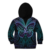 Suicide Prevention New Zealand Kid Hoodie Aotearoa Maori Butterfly Mix Silver Fern LT14 - Polynesian Pride