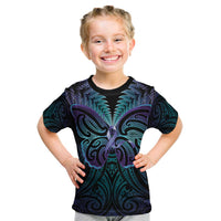 Suicide Prevention New Zealand Kid T Shirt Aotearoa Maori Butterfly Mix Silver Fern LT14 Black - Polynesian Pride