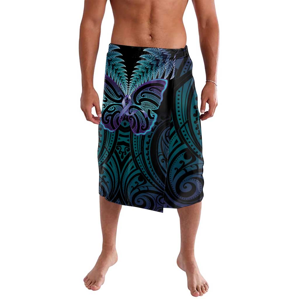 Suicide Prevention New Zealand Lavalava Aotearoa Maori Butterfly Mix Silver Fern - Polynesian Pride