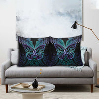 Suicide Prevention New Zealand Pillow Cover Aotearoa Maori Butterfly Mix Silver Fern LT14 - Polynesian Pride