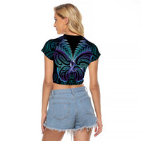 Suicide Prevention New Zealand Raglan Cropped T Shirt Aotearoa Maori Butterfly Mix Silver Fern LT14 - Polynesian Pride