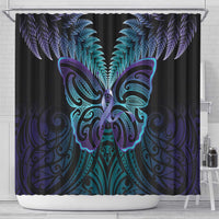 Suicide Prevention New Zealand Shower Curtain Aotearoa Maori Butterfly Mix Silver Fern LT14 - Polynesian Pride