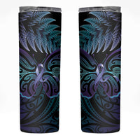 Suicide Prevention New Zealand Skinny Tumbler Aotearoa Maori Butterfly Mix Silver Fern LT14 Black - Polynesian Pride