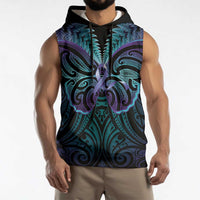 Suicide Prevention New Zealand Sleeveless Hoodie Aotearoa Maori Butterfly Mix Silver Fern LT14 - Polynesian Pride