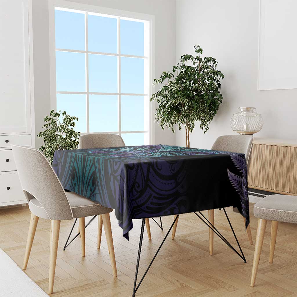 Suicide Prevention New Zealand Tablecloth Aotearoa Maori Butterfly Mix Silver Fern - Polynesian Pride