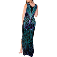 Suicide Prevention New Zealand Tank Maxi Dress Aotearoa Maori Butterfly Mix Silver Fern LT14 - Polynesian Pride
