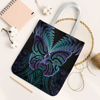 Suicide Prevention New Zealand Tote Bag Aotearoa Maori Butterfly Mix Silver Fern LT14 White Strap One Size Black - Polynesian Pride