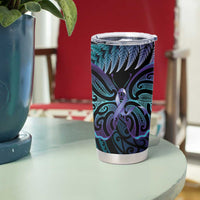 Suicide Prevention New Zealand Tumbler Cup Aotearoa Maori Butterfly Mix Silver Fern LT14 - Polynesian Pride