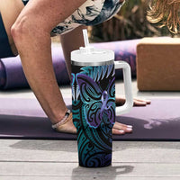 Suicide Prevention New Zealand Tumbler With Handle Aotearoa Maori Butterfly Mix Silver Fern LT14 - Polynesian Pride