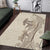 Beige Hawaii Area Rug Hammerhead Shark Tattoo Curve Polynesian - Polynesian Pride