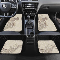 Beige Hawaii Car Mats Hammerhead Shark Tattoo Curve Polynesian LT14 Set 4pcs Beige - Polynesian Pride