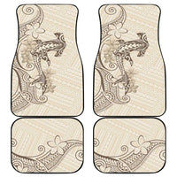 Beige Hawaii Car Mats Hammerhead Shark Tattoo Curve Polynesian LT14 - Polynesian Pride