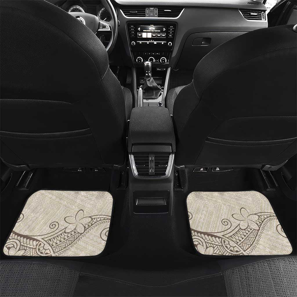 Beige Hawaii Car Mats Hammerhead Shark Tattoo Curve Polynesian LT14 Set 2pcs - Back Beige - Polynesian Pride