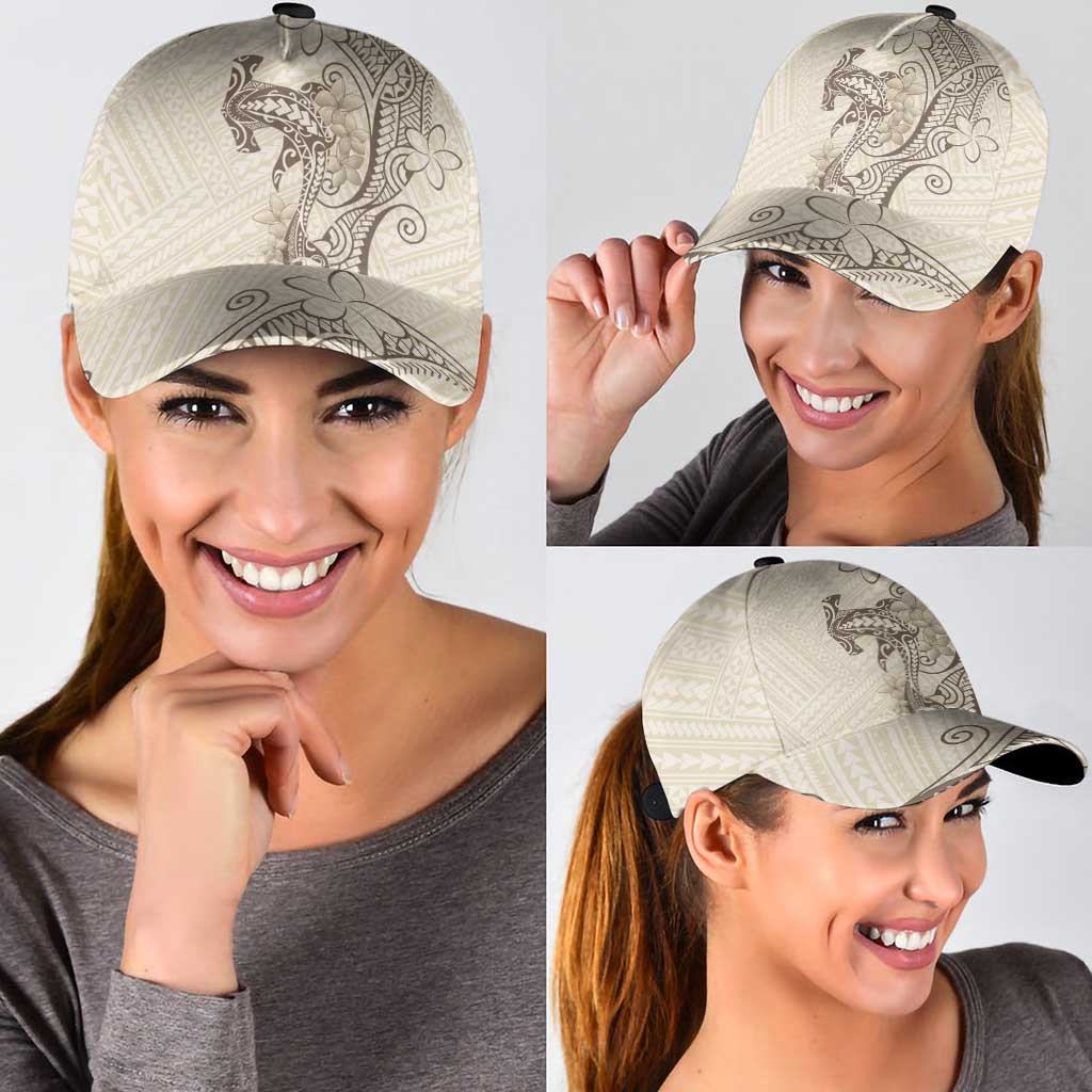 Beige Hawaii Classic Cap Hammerhead Shark Tattoo Curve Polynesian - Polynesian Pride