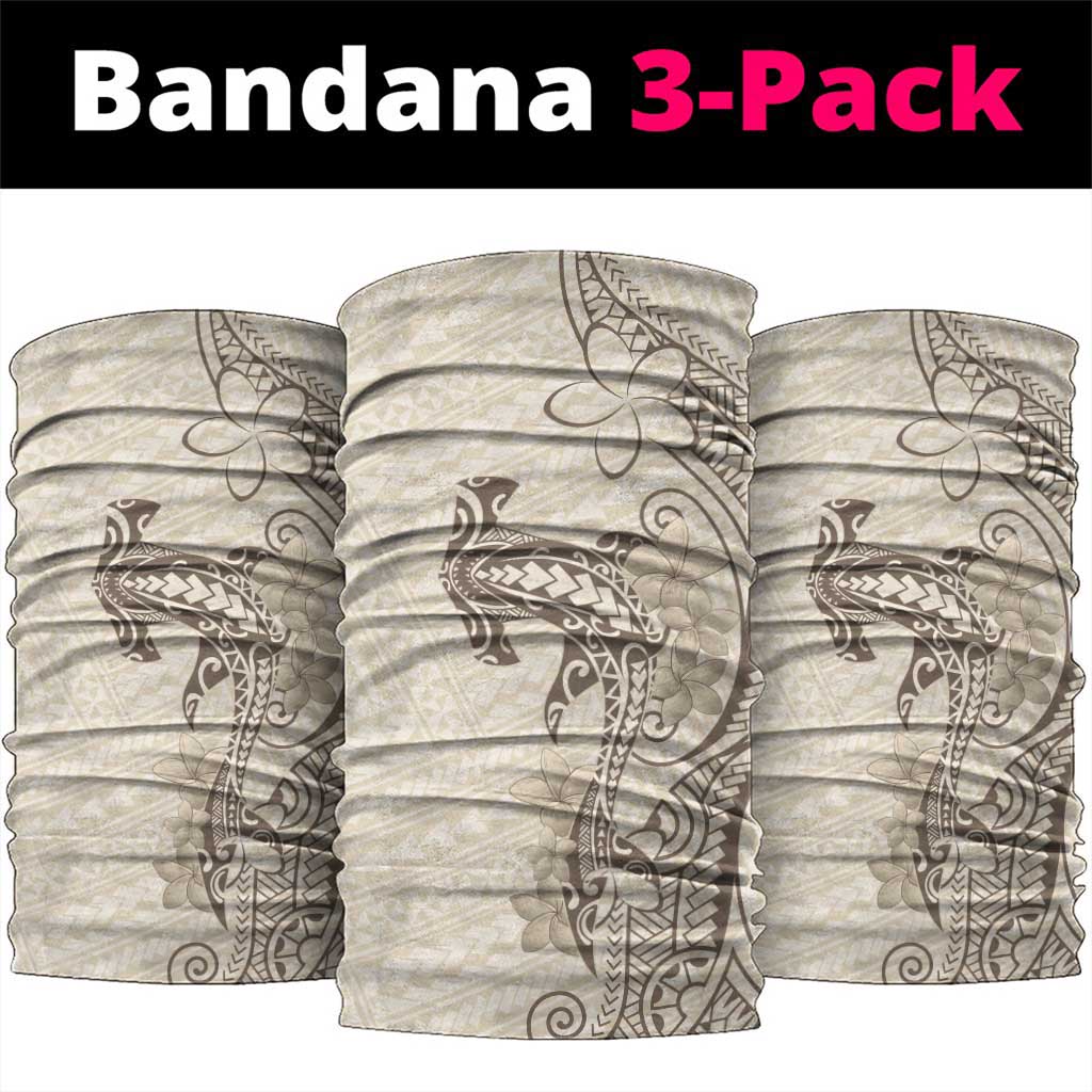 Beige Hawaii Neck Gaiter Hammerhead Shark Tattoo Curve Polynesian LT14 package One Size: 25*50cm Beige - Polynesian Pride