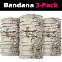 Beige Hawaii Neck Gaiter Hammerhead Shark Tattoo Curve Polynesian LT14 package One Size: 25*50cm Beige - Polynesian Pride