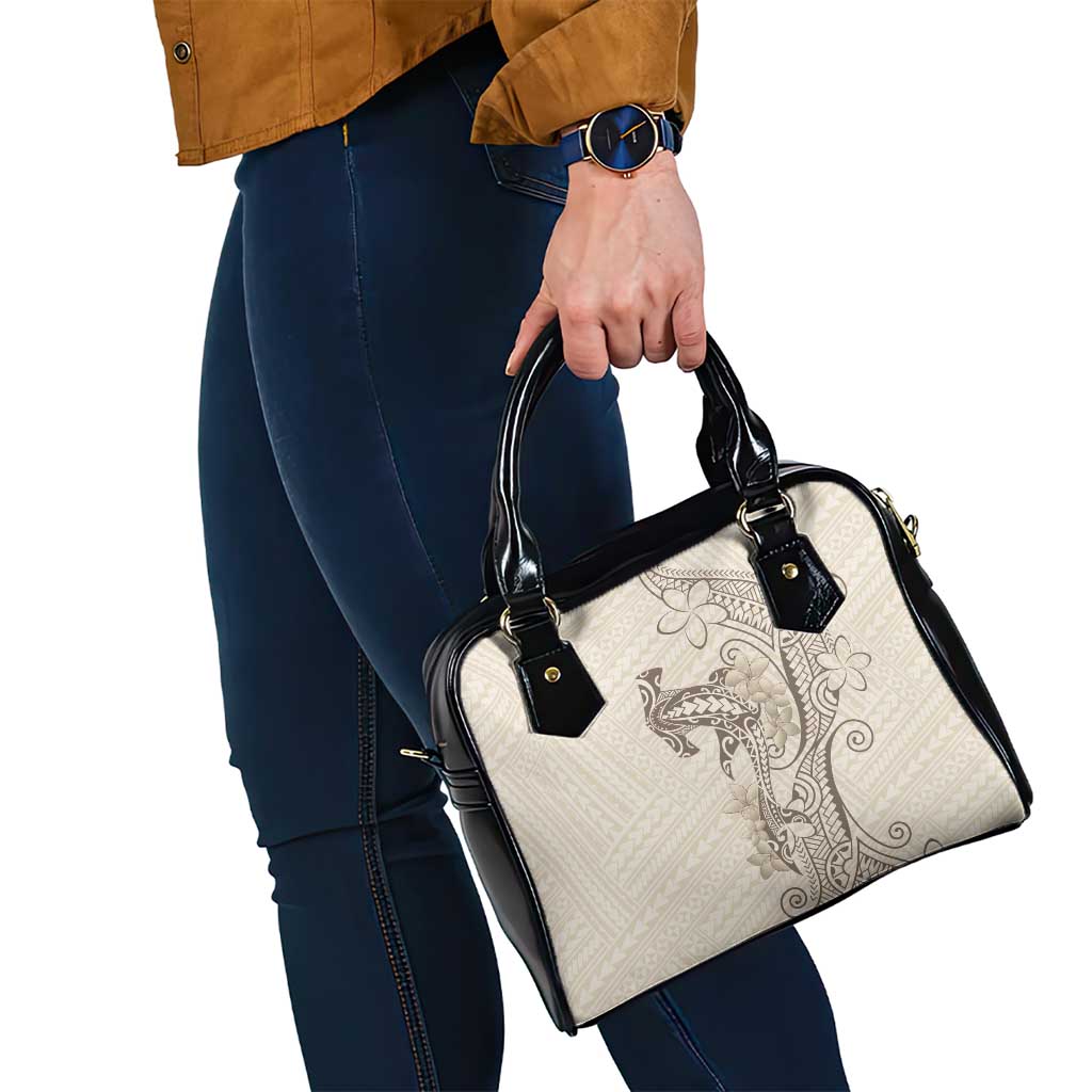 Beige Hawaii Shoulder Handbag Hammerhead Shark Tattoo Curve Polynesian LT14 - Polynesian Pride
