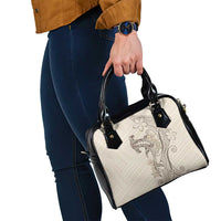 Beige Hawaii Shoulder Handbag Hammerhead Shark Tattoo Curve Polynesian LT14 - Polynesian Pride