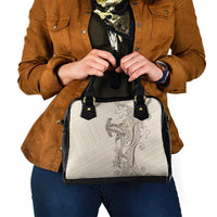 Beige Hawaii Shoulder Handbag Hammerhead Shark Tattoo Curve Polynesian LT14 - Polynesian Pride