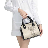 Beige Hawaii Shoulder Handbag Hammerhead Shark Tattoo Curve Polynesian LT14 - Polynesian Pride
