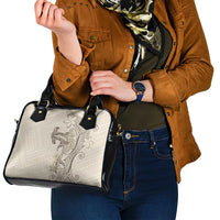 Beige Hawaii Shoulder Handbag Hammerhead Shark Tattoo Curve Polynesian LT14 - Polynesian Pride
