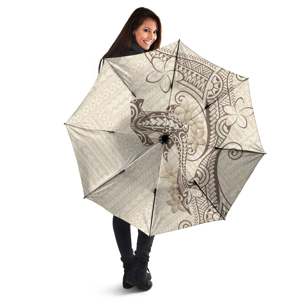 Beige Hawaii Umbrella Hammerhead Shark Tattoo Curve Polynesian - Polynesian Pride