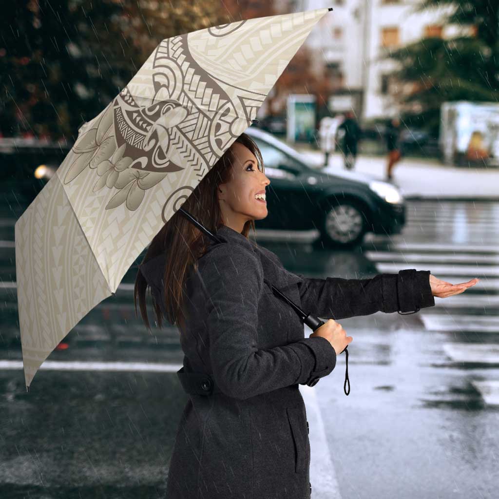 Beige Hawaii Umbrella Hammerhead Shark Tattoo Curve Polynesian - Polynesian Pride