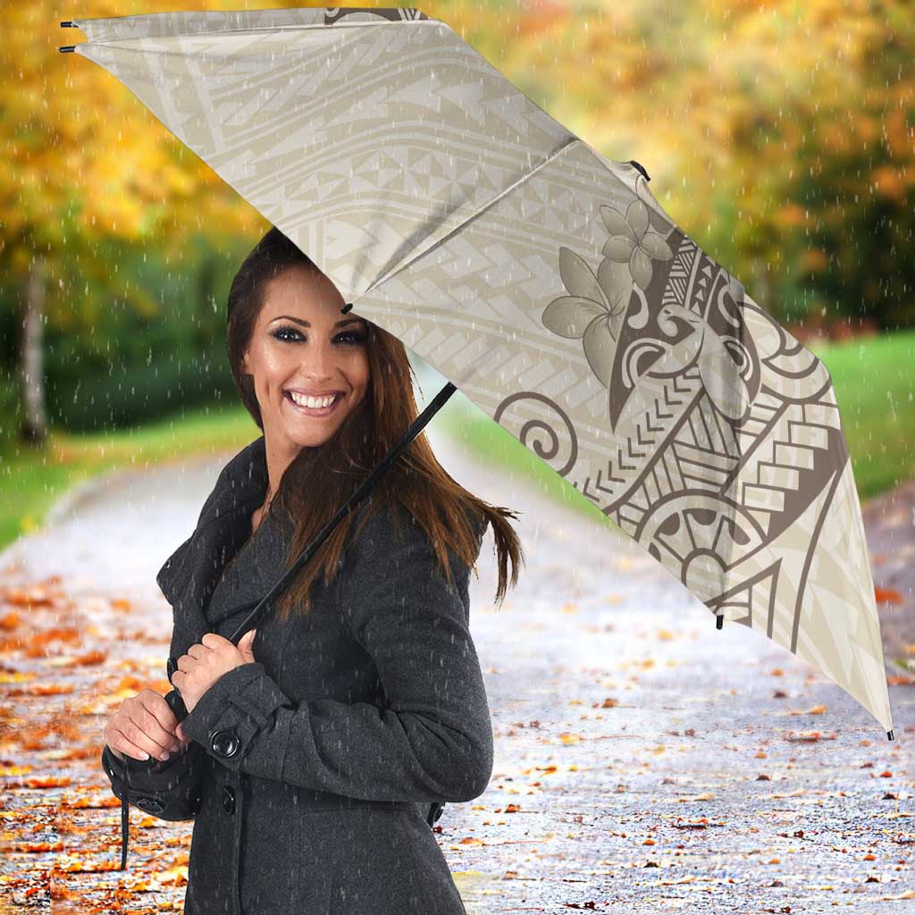 Beige Hawaii Umbrella Hammerhead Shark Tattoo Curve Polynesian - Polynesian Pride