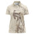 Beige Hawaii Women Polo Shirt Hammerhead Shark Tattoo Curve Polynesian - Polynesian Pride