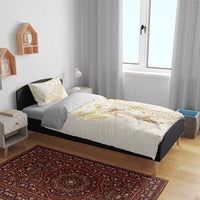 Gold and White Hawaii Bedding Set Hammerhead Shark Tattoo Curve Polynesian LT14 - Polynesian Pride