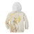 Gold and White Hawaii Kid Hoodie Hammerhead Shark Tattoo Curve Polynesian - Polynesian Pride