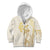 Gold and White Hawaii Kid Hoodie Hammerhead Shark Tattoo Curve Polynesian - Polynesian Pride