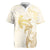 Gold and White Hawaii Rugby Jersey Hammerhead Shark Tattoo Curve Polynesian - Polynesian Pride
