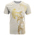 Gold and White Hawaii T Shirt Hammerhead Shark Tattoo Curve Polynesian - Polynesian Pride