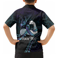 Personalised Polynesia Suicide Prevention Month Hawaiian Shirt Brave Strong Butterfly Teal Purple Ribbon LT14 - Polynesian Pride