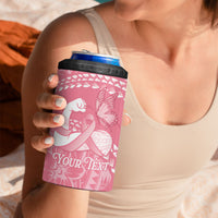 Personalised Polynesia Breast Cancer Awareness 4 in 1 Can Cooler Tumbler Brave Strong Butterfly Pink Ribbon LT14 - Polynesian Pride