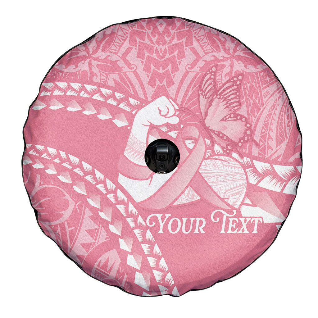 Personalised Polynesia Breast Cancer Awareness Spare Tire Cover Brave Strong Butterfly Pink Ribbon LT14 - Polynesian Pride