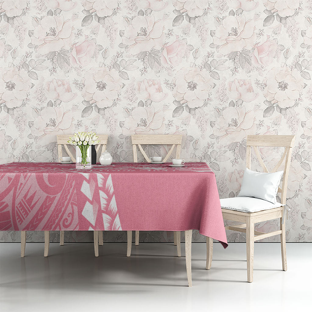 Personalised Polynesia Breast Cancer Awareness Tablecloth Brave Strong Butterfly Pink Ribbon