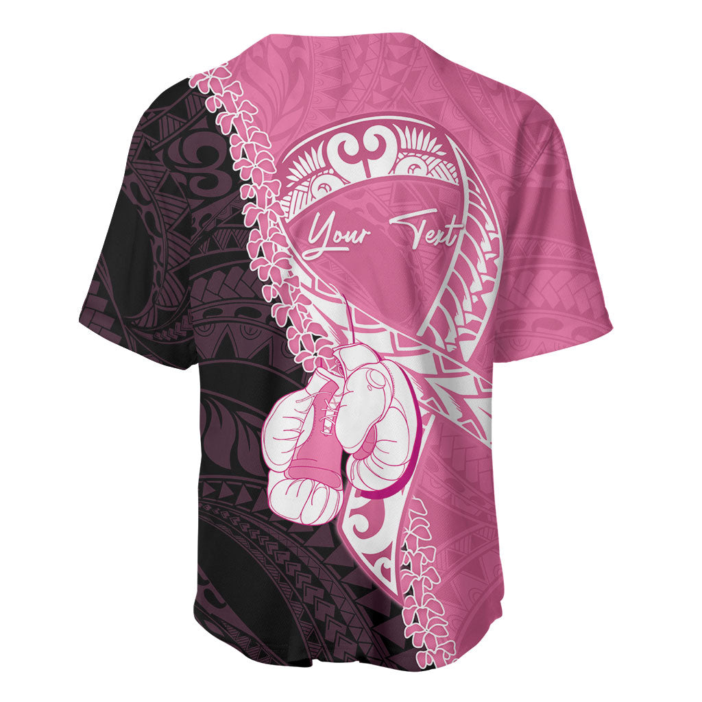 Personalised Polynesia Breast Cancer Awareness Baseball Jersey Fight With Hope Pink Ribbon Boxing Gloves LT14 - Polynesian Pride