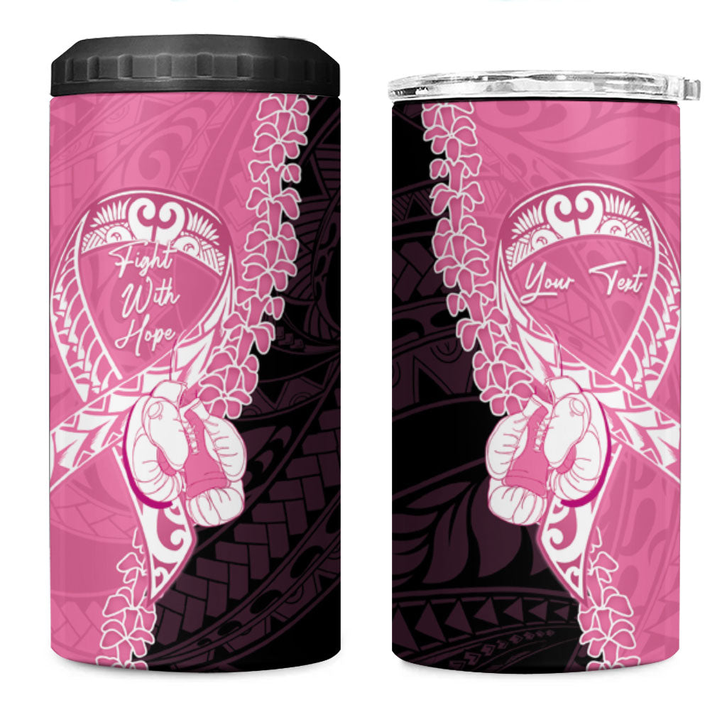 Personalised Polynesia Breast Cancer Awareness 4 in 1 Can Cooler Tumbler Fight With Hope Pink Ribbon Boxing Gloves LT14 One Size: 16 oz Pink - Polynesian Pride