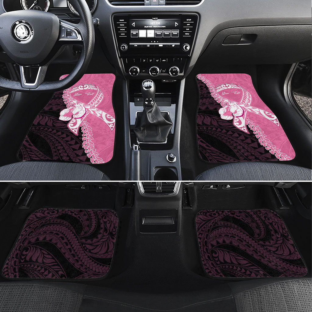 Personalised Polynesia Breast Cancer Awareness Car Mats Fight With Hope Pink Ribbon Boxing Gloves LT14 Set 4pcs Pink - Polynesian Pride