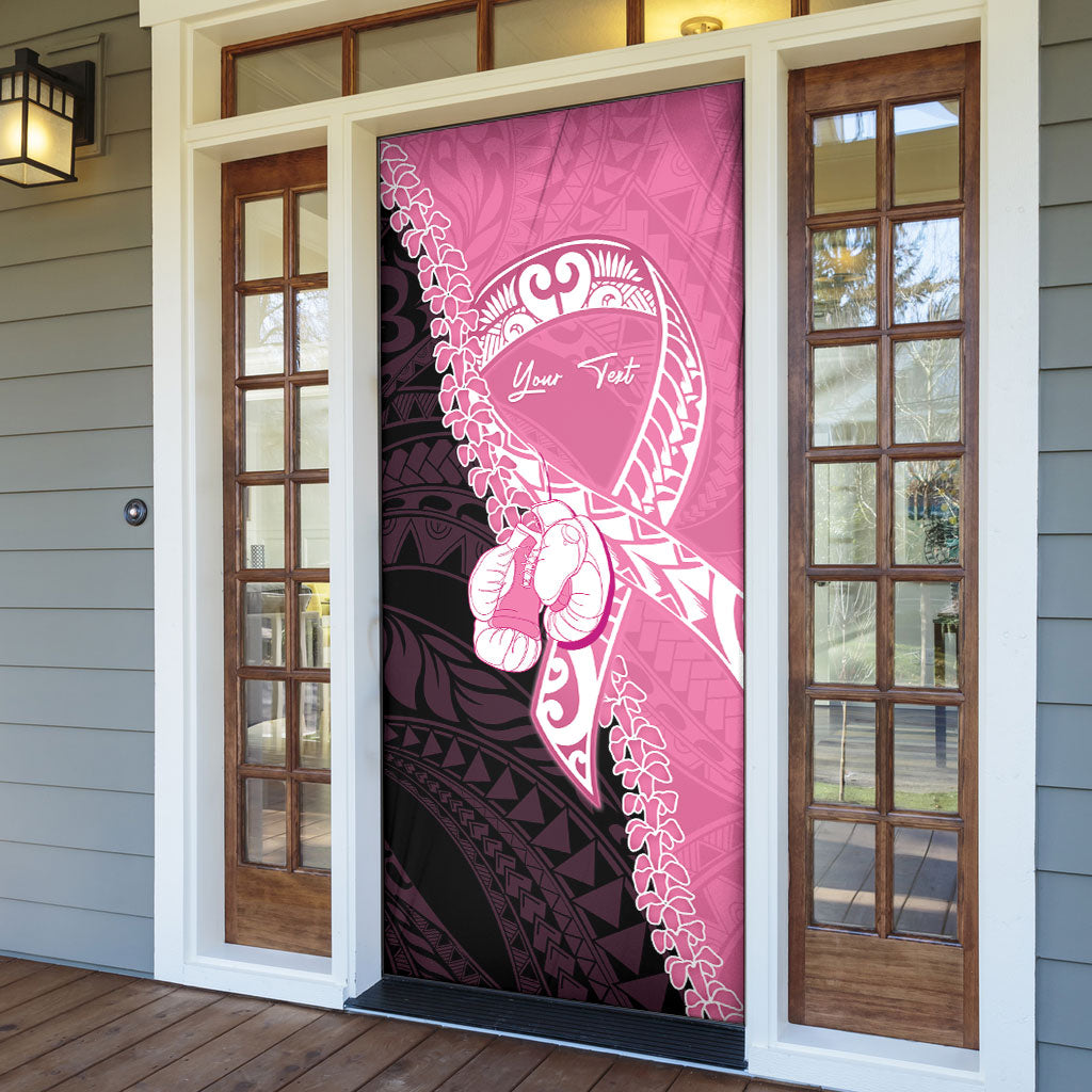 Personalised Polynesia Breast Cancer Awareness Door Cover Fight With Hope Pink Ribbon Boxing Gloves LT14 - Polynesian Pride