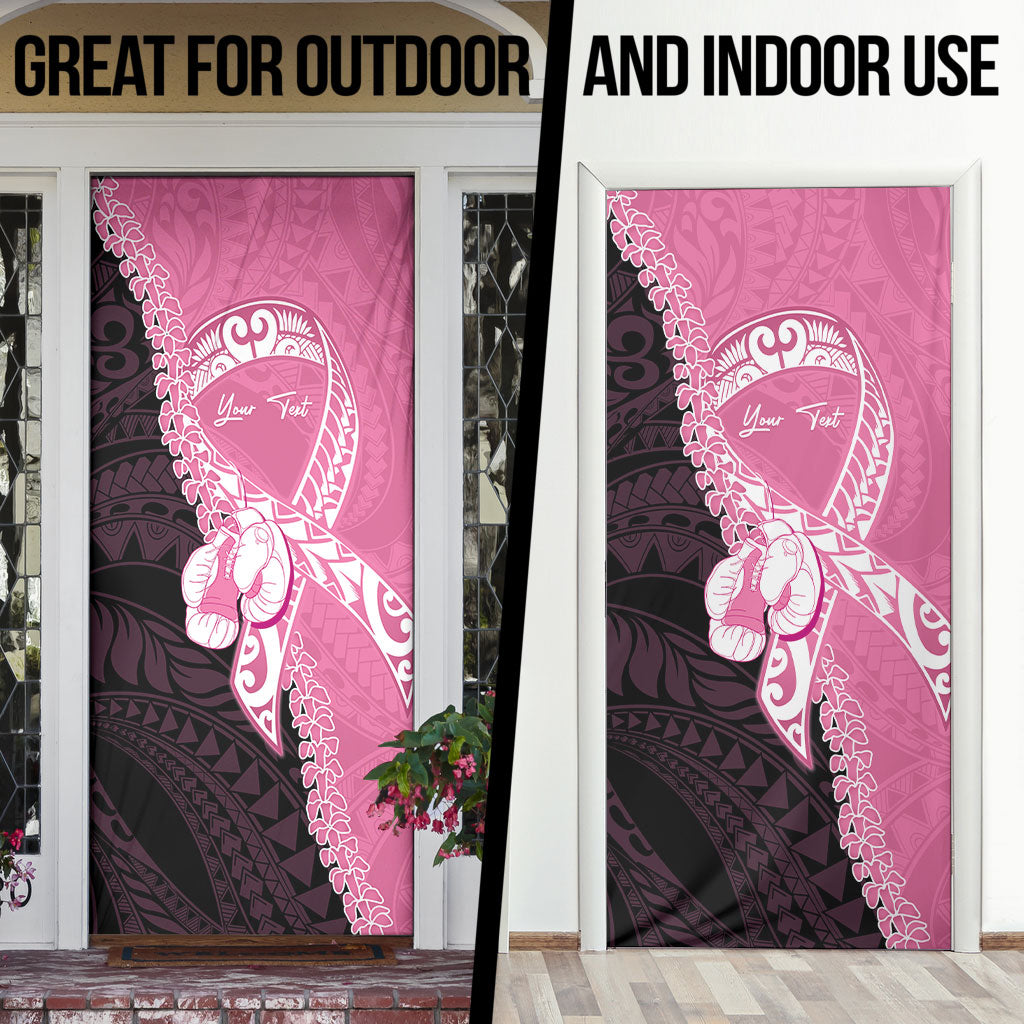 Personalised Polynesia Breast Cancer Awareness Door Cover Fight With Hope Pink Ribbon Boxing Gloves LT14 - Polynesian Pride