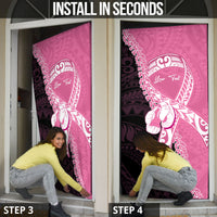 Personalised Polynesia Breast Cancer Awareness Door Cover Fight With Hope Pink Ribbon Boxing Gloves LT14 - Polynesian Pride