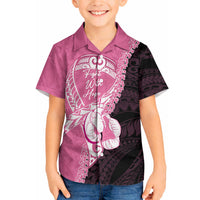 Personalised Polynesia Breast Cancer Awareness Hawaiian Shirt Fight With Hope Pink Ribbon Boxing Gloves LT14 - Polynesian Pride