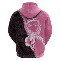 Personalised Polynesia Breast Cancer Awareness Hoodie Fight With Hope Pink Ribbon Boxing Gloves LT14 - Polynesian Pride