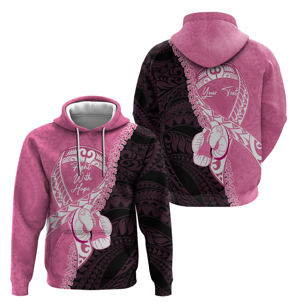 Personalised Polynesia Breast Cancer Awareness Hoodie Fight With Hope Pink Ribbon Boxing Gloves LT14 - Polynesian Pride