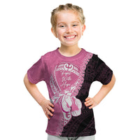 Personalised Polynesia Breast Cancer Awareness Kid T Shirt Fight With Hope Pink Ribbon Boxing Gloves LT14 Pink - Polynesian Pride
