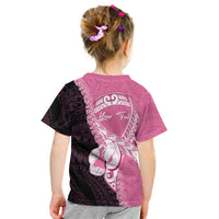 Personalised Polynesia Breast Cancer Awareness Kid T Shirt Fight With Hope Pink Ribbon Boxing Gloves LT14 - Polynesian Pride